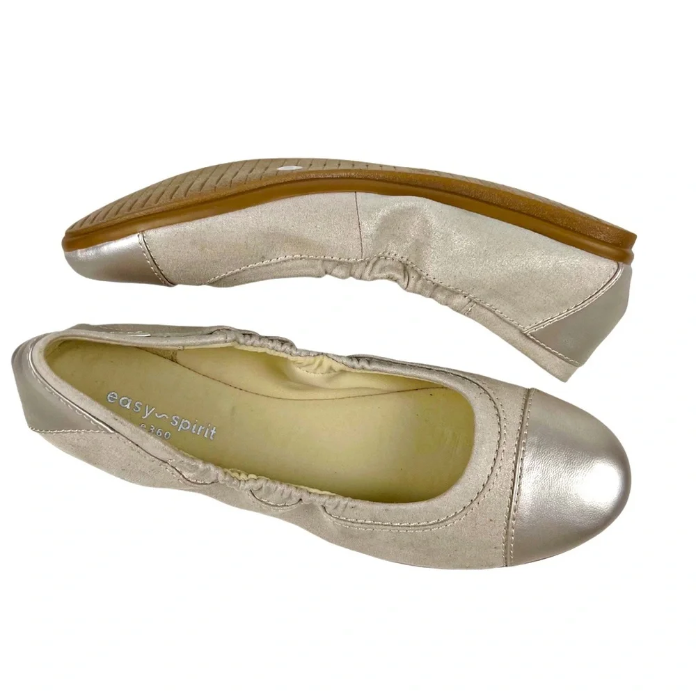 Easy Spirit Metallic Champagne/Silver Segessica Ballet Flat Size 6.5 by
